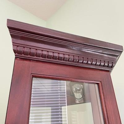 Cherry Lighted Curio Cabinet