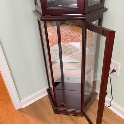 Cherry Lighted Curio Cabinet