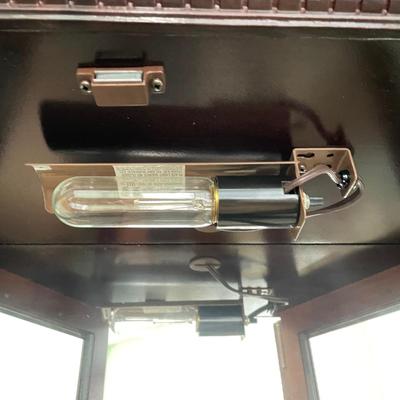 Cherry Lighted Curio Cabinet