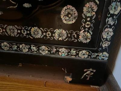 1970s Korean Cabinet has damaged and measurements pictured