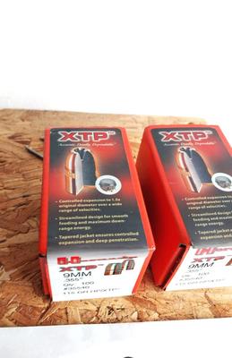 TWO BOXES HORNADY XTP 9MM