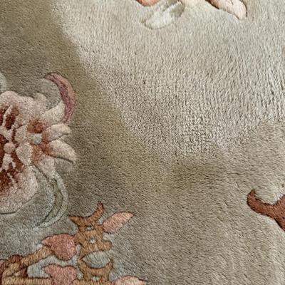 Sage Green Floral Area Rug 4’ x 6’