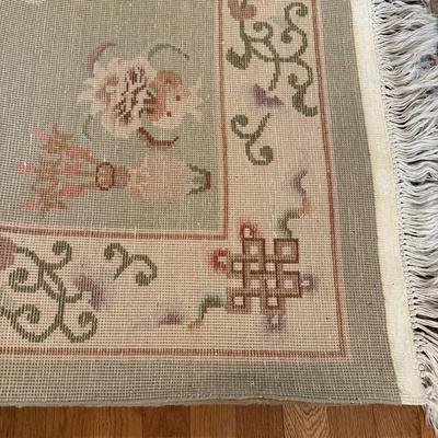 Sage Green Floral Area Rug 4’ x 6’