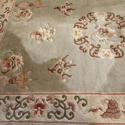 Sage Green Floral Area Rug 4’ x 6’