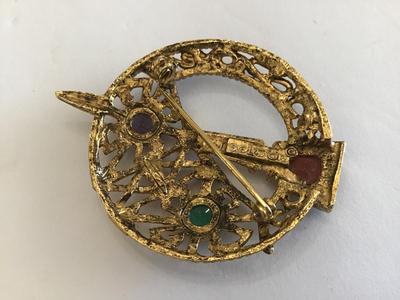 Sol D Or Antique Celtic Brooch signed