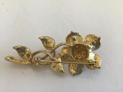 Vintage Pink Floral Brooch