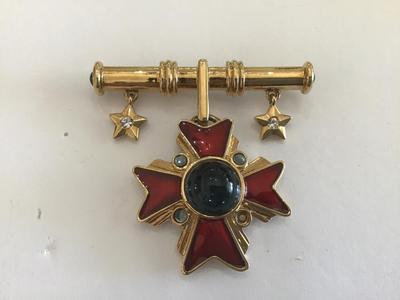 Landau Maltese Cross Bar Star Brooch