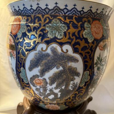 Stunning Chinese Fishbowl Planter with Stand (LR-BM)