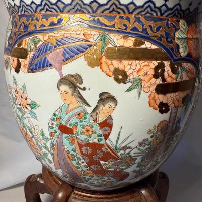 Stunning Chinese Fishbowl Planter with Stand (LR-BM)