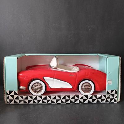 LOT 184: North American Ceramics Corvette Cookie Jar with 50th Anniversary Corvette Wall Clock
