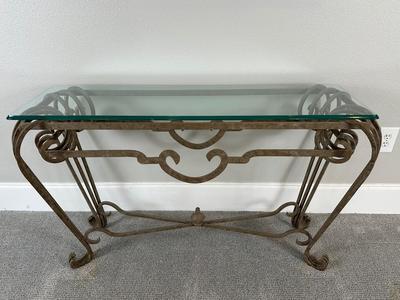 Metal & Glass Console Table
