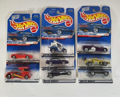 LOT 98: Eight Vintage Hot Wheels Lot Including First Edition Releases from 1998-2000