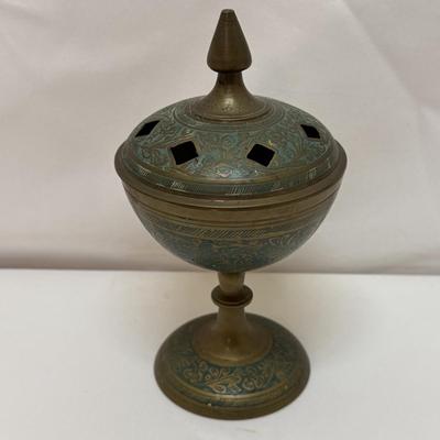 Collection of Ornate Brass Indian Decor Items (O-HS)