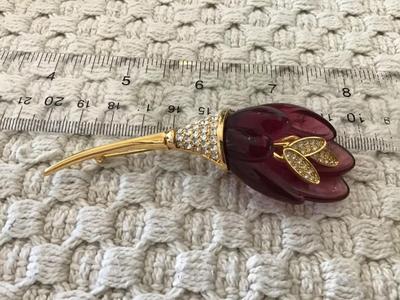 Nolan Miller Purple Lucite Iris Crystal 4 inch