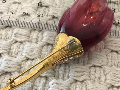 Nolan Miller Purple Lucite Iris Crystal 4 inch