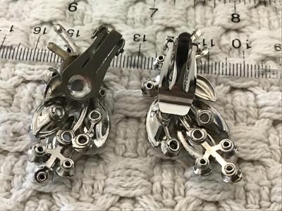 Large Vintage Clip on Earrings