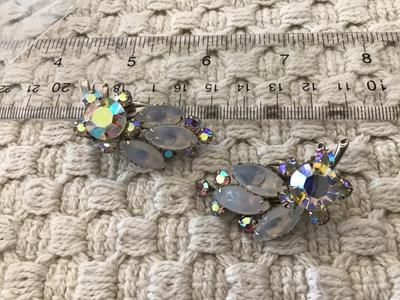 Large Vintage Clip on Earrings