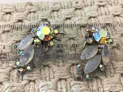 Large Vintage Clip on Earrings