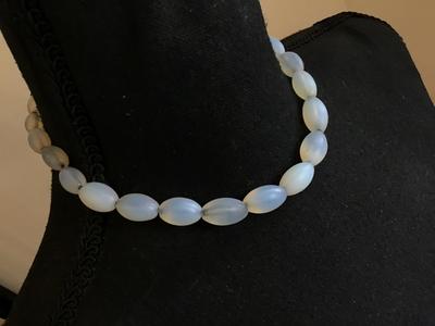 Unique Antique Elongated Opalescent Necklace