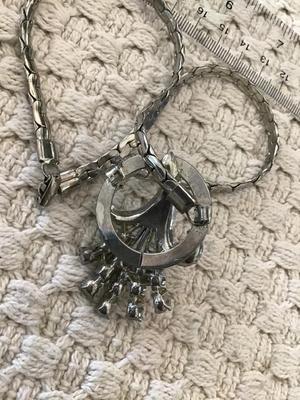 Vintage Silver tone Rhinestone Spray Pendant Necklace Art Deco