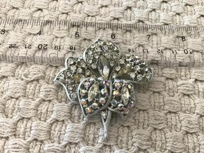 White Rhinestone Vintage Brooch