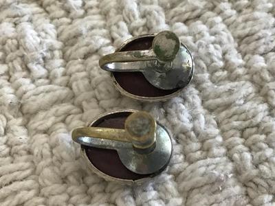 Vintage Stone Earrings Screwback