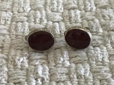 Vintage Stone Earrings Screwback