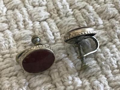 Vintage Stone Earrings Screwback