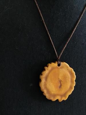 Boho sunflower Necklace silk cord
