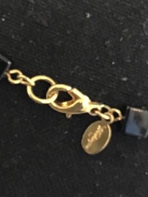 Black Glass Gold Accents Wentworth Fashion Necklace