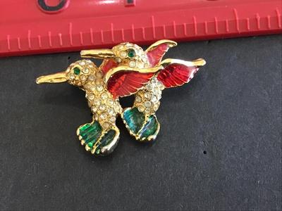 Vintage Hummingbird Brooch USA marked
