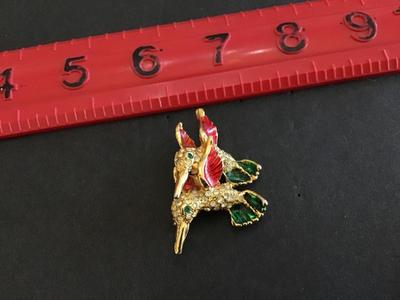 Vintage Hummingbird Brooch USA marked