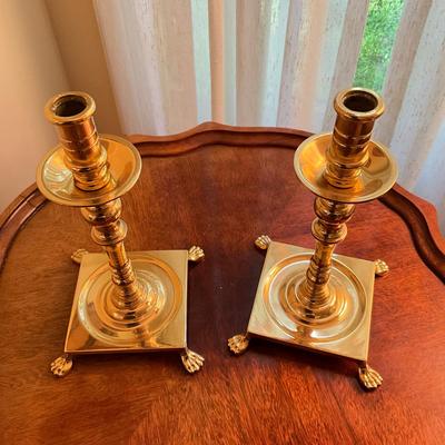 L716 Pair of Brass Candlestick Holders