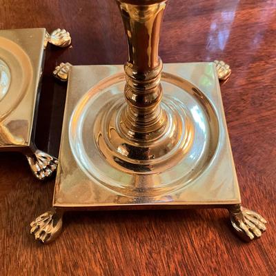 L716 Pair of Brass Candlestick Holders