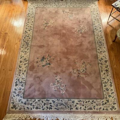 L720 Vintage Pink & Floral Area Rug 9'6" x 6'