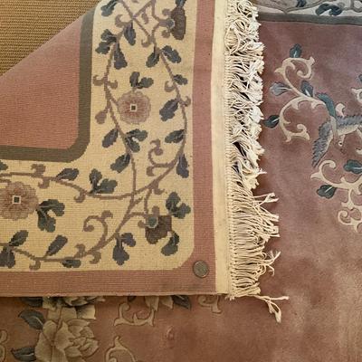 L720 Vintage Pink & Floral Area Rug 9'6" x 6'