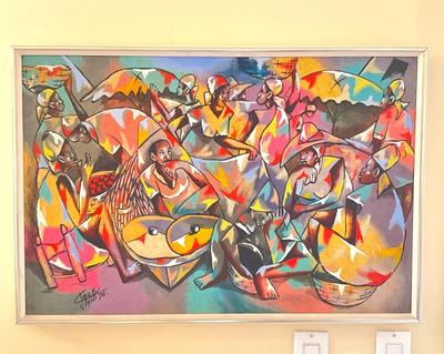 L729 Original Haitian Abstract Art by Jack Taiti 1974