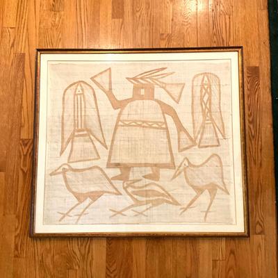 L731 Vintage 20th Century Senufo Korltago African Clay Tapestry