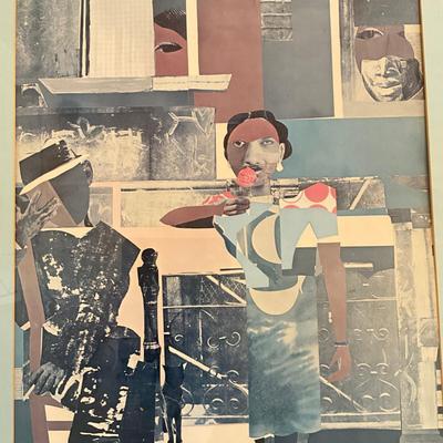 L732 "SummerTime" Collage Art Print By Romare Bearden Circa 1967