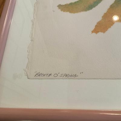 D734 Original Watercolor Framed "Breath Of Spring" By Henry Howell