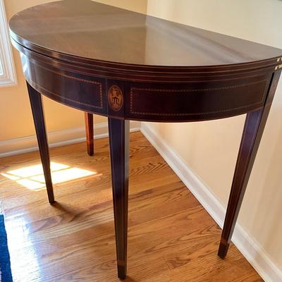 D737 Kindel Grand Rapids Flip-Top Demi-lune Table