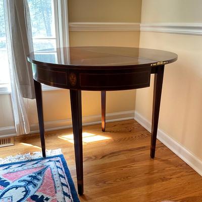 D737 Kindel Grand Rapids Flip-Top Demi-lune Table
