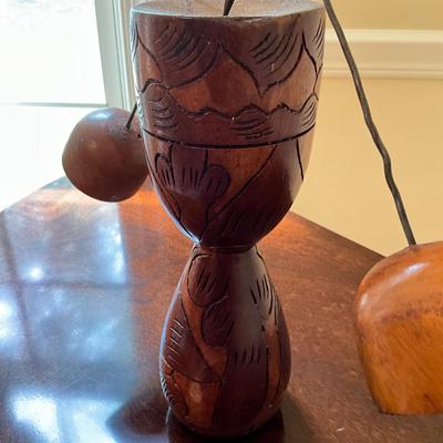 D738 Vintage Folk Art Primative Kinetic Balancing Man Sculpture