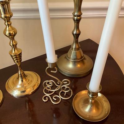 D740 Lot of Brass Candlestick Holders