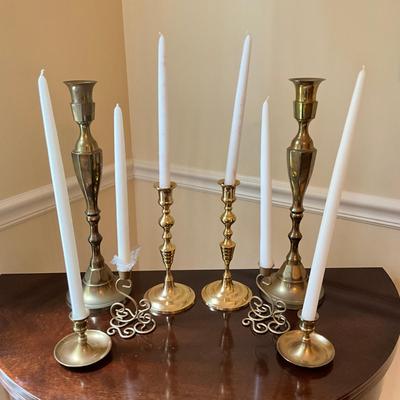 D740 Lot of Brass Candlestick Holders