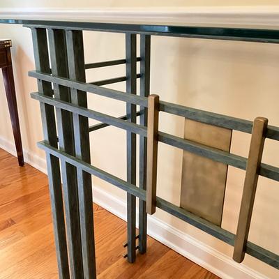 D744 Glass Top Metal Side Table