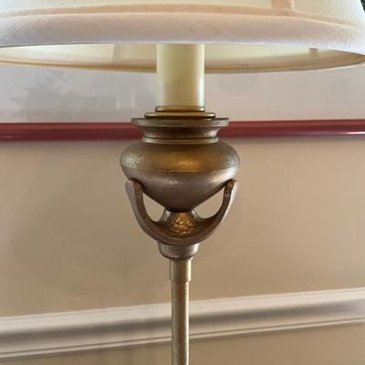 D746 Vintage Tall Brass Candlestick Table Lamp