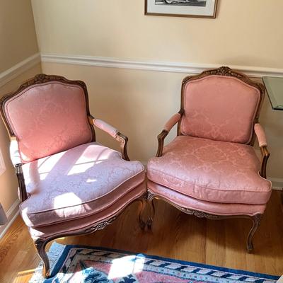 D748 Pair of Baker Furniture French Style Armchairs