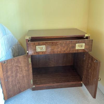 B760 Pair of 1960's Vintage Drexel Campaign Style Nightstand