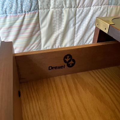 B760 Pair of 1960's Vintage Drexel Campaign Style Nightstand